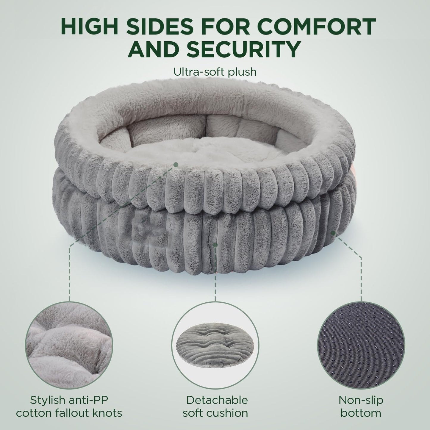High-Quality Rabbit Fur Round Pet Bed for Dogs and Cats, Warm and Thick Small Dog Mat and Cat Sofa