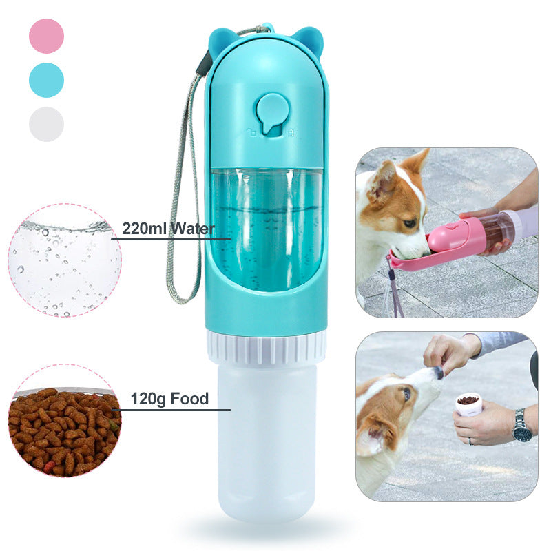 🥤 VASO PORTATIL PARA MASCOTA 2 EN 1 -  Para Viajes con tu mascota,  agua y croquetas en un solo giro, estés donde estés.