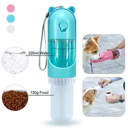 🥤 VASO PORTATIL PARA MASCOTA 2 EN 1 -  Para Viajes con tu mascota,  agua y croquetas en un solo giro, estés donde estés.