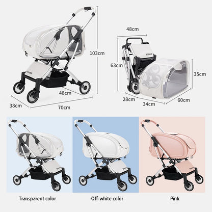 🛻CARRITO PLEGABLE CON ESTILO - Para paseos seguros y cómodos con tu peludo copiloto.
