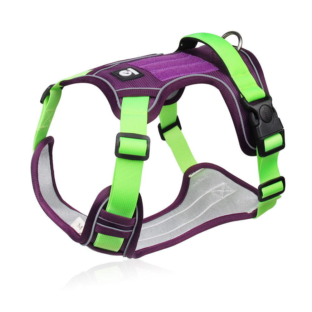 Pet chest harness vest type big dog chest back explosion-proof punch dog chest harness
