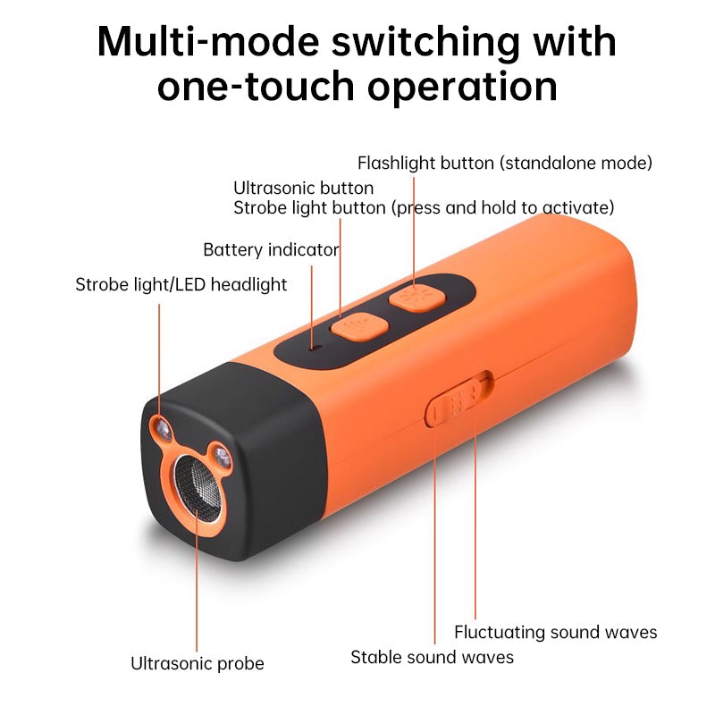 2025 Dog Repellent: Ultrasonic dog training device, rechargeable dog bark deterrent with LED flashlight.