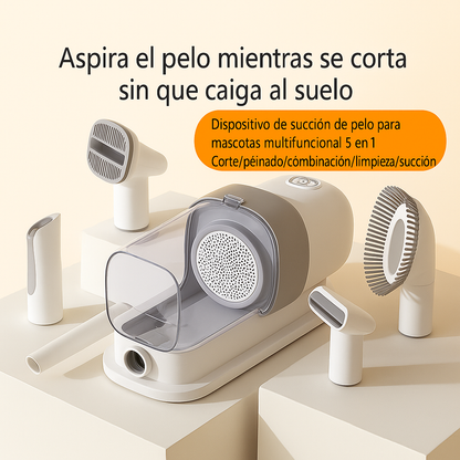 ✂️ Kit de aspiradora y cortapelos eléctrico para mascotas con bajo ruido - Corte limpio, sin miedo ni pelos por toda la casa. 🐶🐾