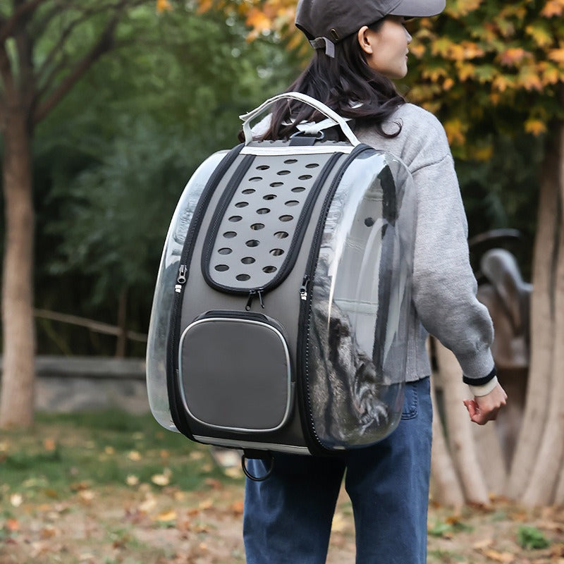 Pet Bag Space Warehouse Transparent Cat Bag Foldable Pet Outing Stroller Dog Supplies Outing Portable Dog Bag
